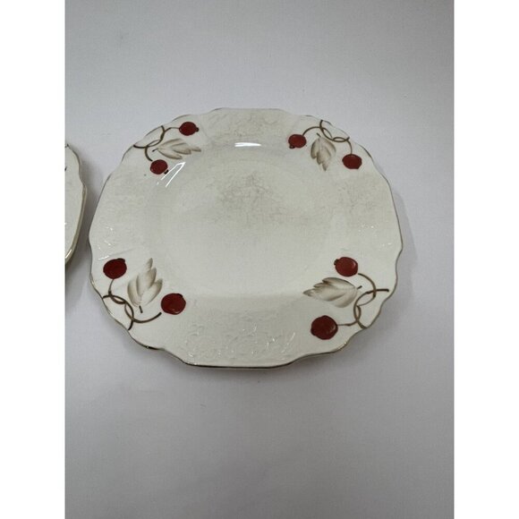 Myott Cherry Ripe Bone China Salad Side Plates x2 English Floral Vintage - Picture 2 of 7